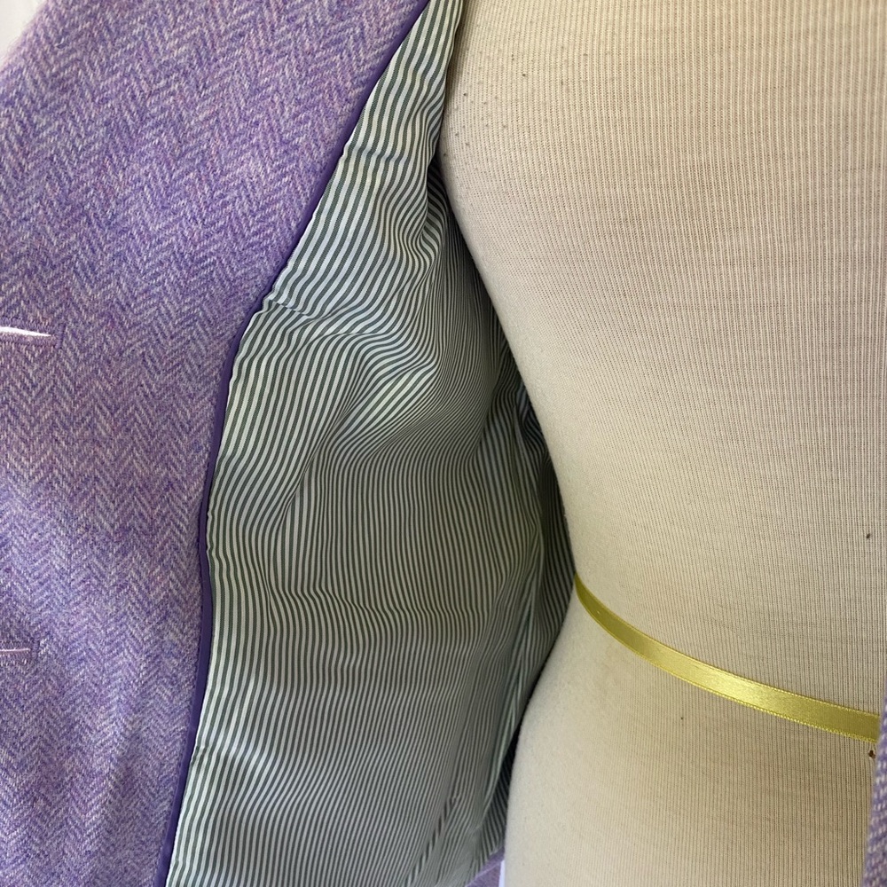 Talbots Lavender Heringbone Wool Blazer - Picture 7 of 9